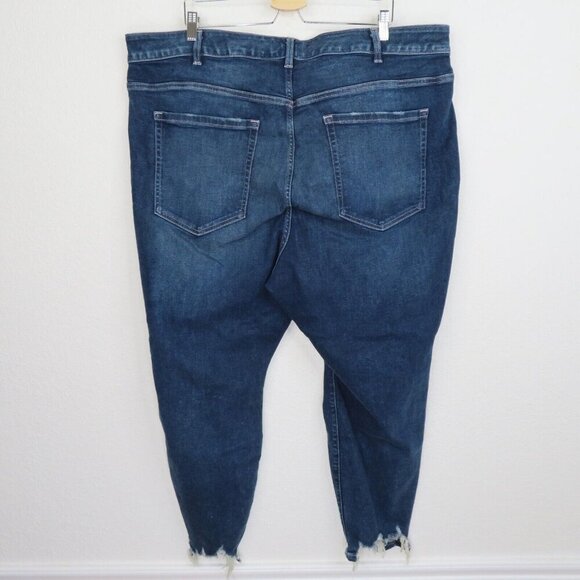 Lane Bryant Plus Size 28 Curvy Fit High Rise Skinny Distressed Dark Denim Jeans - Picture 7 of 13